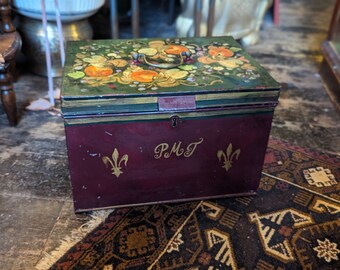 Antique Deed Box - Folk Painted