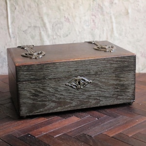 Antique Art Nouveau Oak Jewellery Box