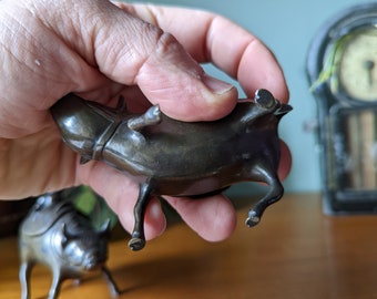 牛型香炉 19世紀中国の青銅製牛香炉一対 - Etsy 日本