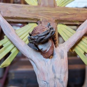 Large Vintage Continental Wooden Crucifix