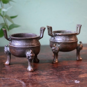 Pair of Japanese Bronze Censers - Meiji Period