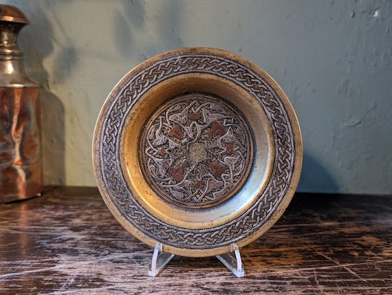 アンティーク イスラム錫 鍍金銅ボウル 鉢 アンティーク イスラム錫 鍍金銅ボウル 鉢