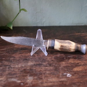 Early 20th.C Deer Antler Handle Bowie Hunting Knife