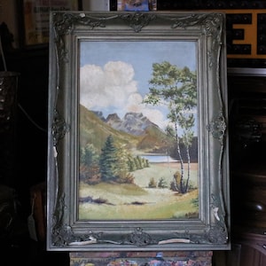 Framed Oil Painting of a Scottish Highland Landscape – Signed A. Rick