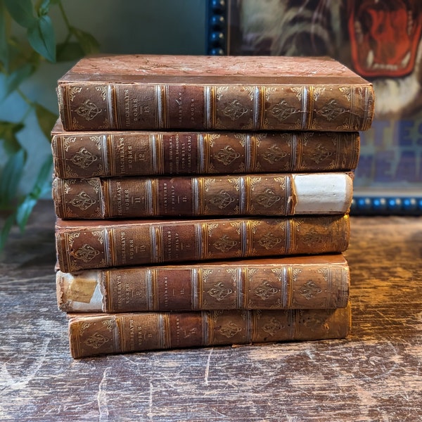 Set of 6 Leather-bound Books - Thackeray's Works