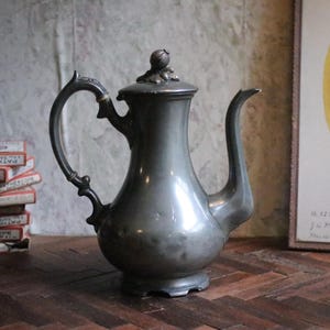 Antique Victorian Pewter Coffee Pot / Jug