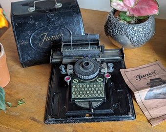 Vintage Tom Thumb JUNIOR Child's TOY Typewriter BLUE MADE IN USA