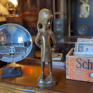 Vintage Bronze Statue of Girl
