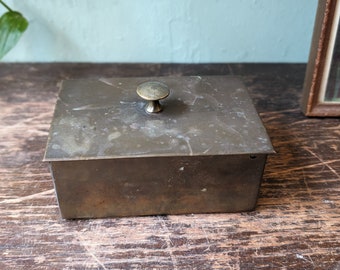 Chas. T. Kennedy No. 9 Brass Lidded Case Slim Cigarette Box Credit Card  Holder Japan WWII 1960s 60s