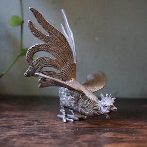 Vintage Silver Toned Cockerel / Rooster Figurine