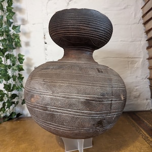 Antique Nupe African Gourd Form Water Vessel