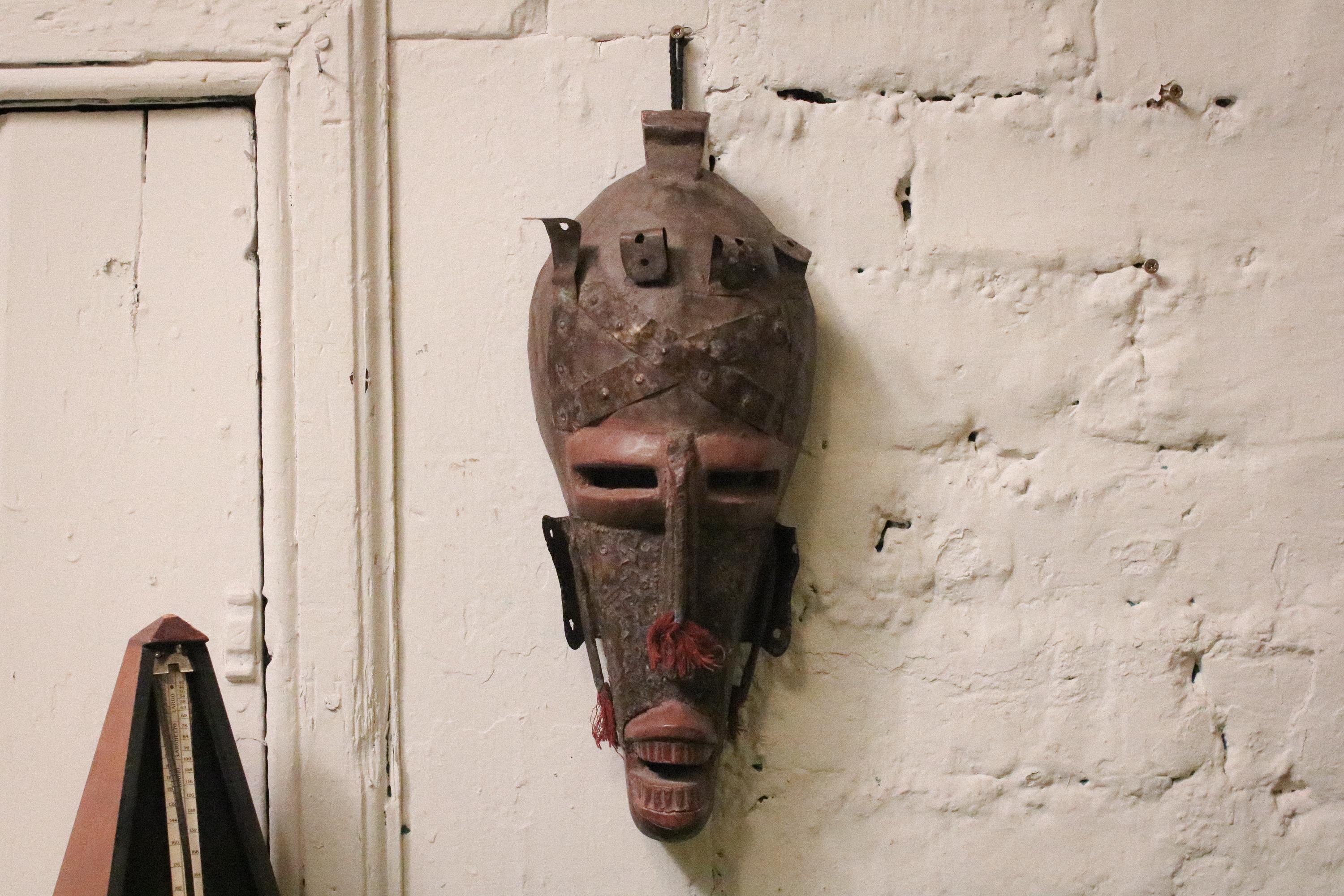 MASQUE AFRICAIN VISAGE Tribal Ancien Masque De Danse Oiseau Bobo Casque