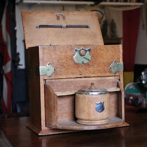 Early 20th.C Arts & Crafts Oak Smokers Cabinet