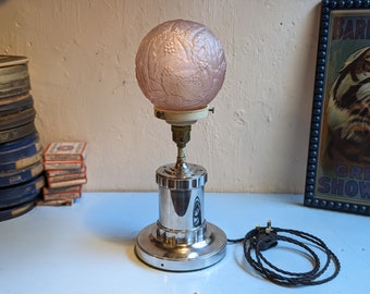 Lámpara de mesa cromada Art Déco de los años 30