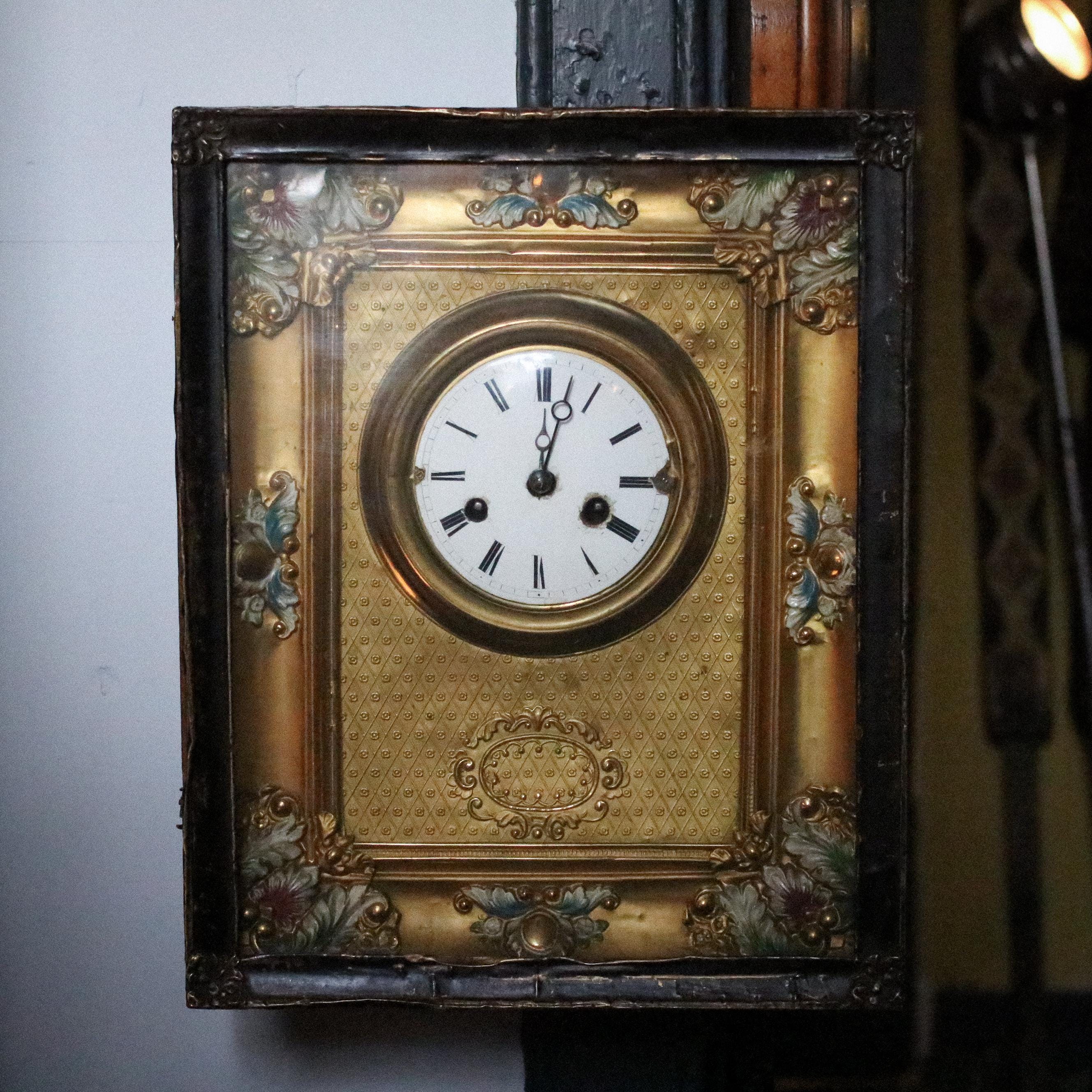 1950年頃のヴィンテージ壁掛け時計（装飾フレーム付き） - Etsy 日本