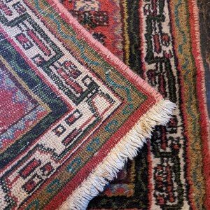 4'3x2'4 Vintage Hand Knotted Nomadic Wool Rug 129 x 70 image 6