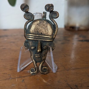 Vintage African Bronze Pendant / Passport Mask