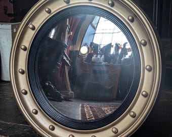Large Antique Convex Butlers "Bullseye" Mirror – 65 cm Diameter – 25.6 in