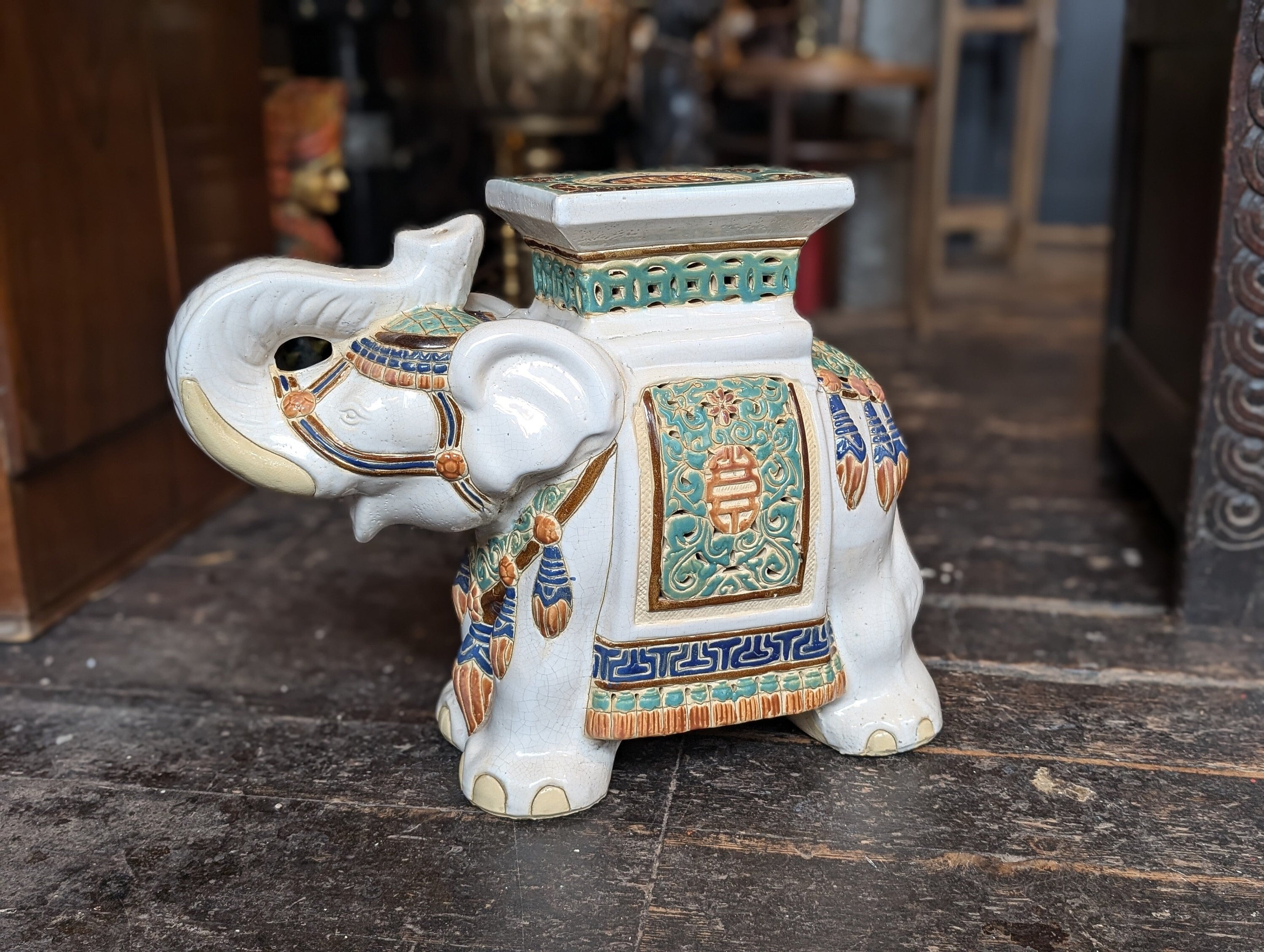 Porcelain elephant stool hotsell