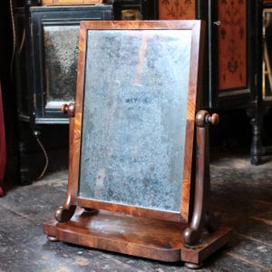 Antique Mahogany Swing Mirror with Original Glass