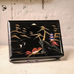 Early 20th.C Japanese Black Laquerre Jewellery Box