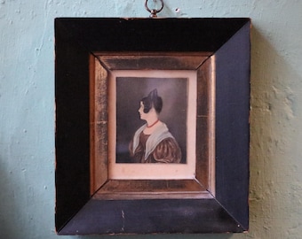 Antique 19th Century Portrait Painting of a Lady – Ebonised and Gilt Frame
