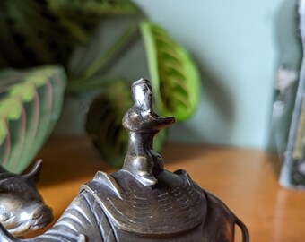 19 世紀中国の青銅製牛香炉 2 個 - Etsy 日本