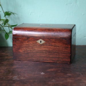 Antique Victorian Rosewood Tea Caddy
