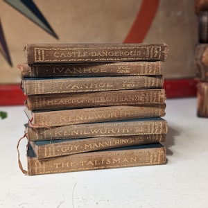 The Works of Sir Walter Scott - 8 Leather Bound Volumes - 1899 - Antique Leather Bound Books