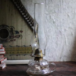 Vintage Glass Paraffin Oil Lamp Lantern