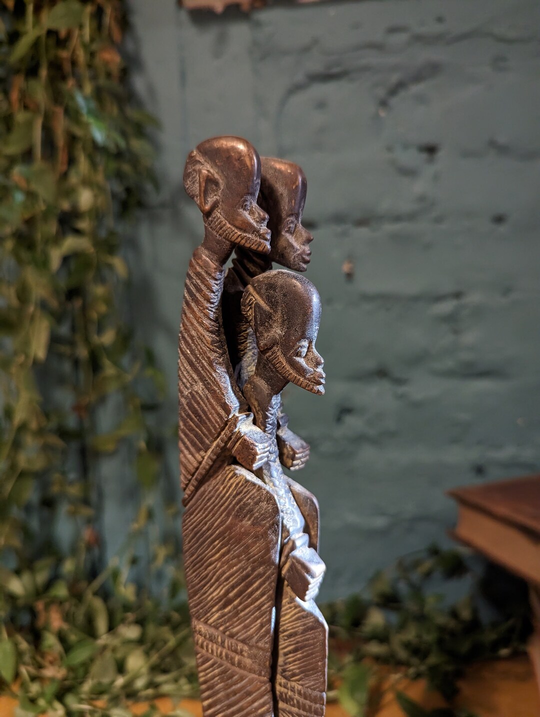 Modernist Bronze African Statues of Mother and Sons Etruscan Style Etsy