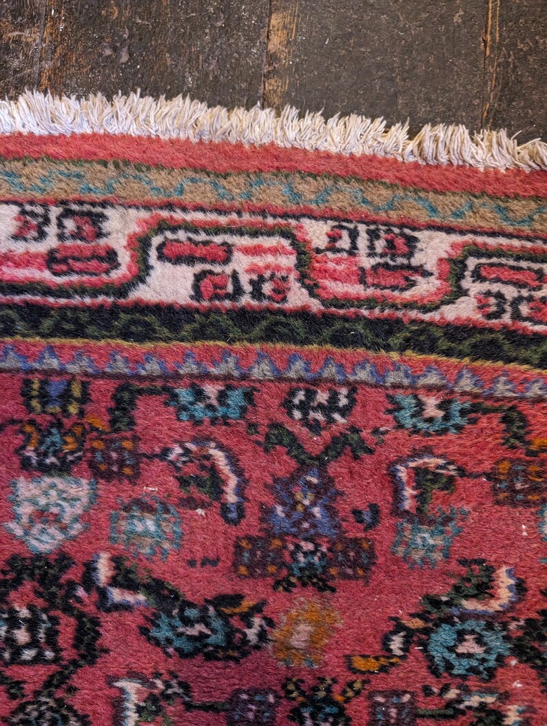 4'3x2'4 Vintage Hand Knotted Nomadic Wool Rug 129 x 70 image 9