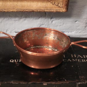 Rustic French Antique Copper Strainer / Sieve / Colander