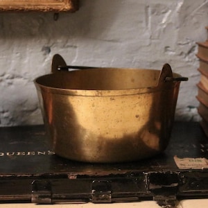 Vintage Heavyweight Brass Jam Pan / Plant Pot