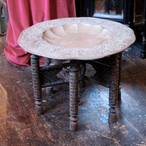 Early 20th.C Indian Brass Top Foldable Table