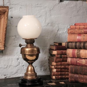 Antique Victorian Brass Oil Lamp Lantern