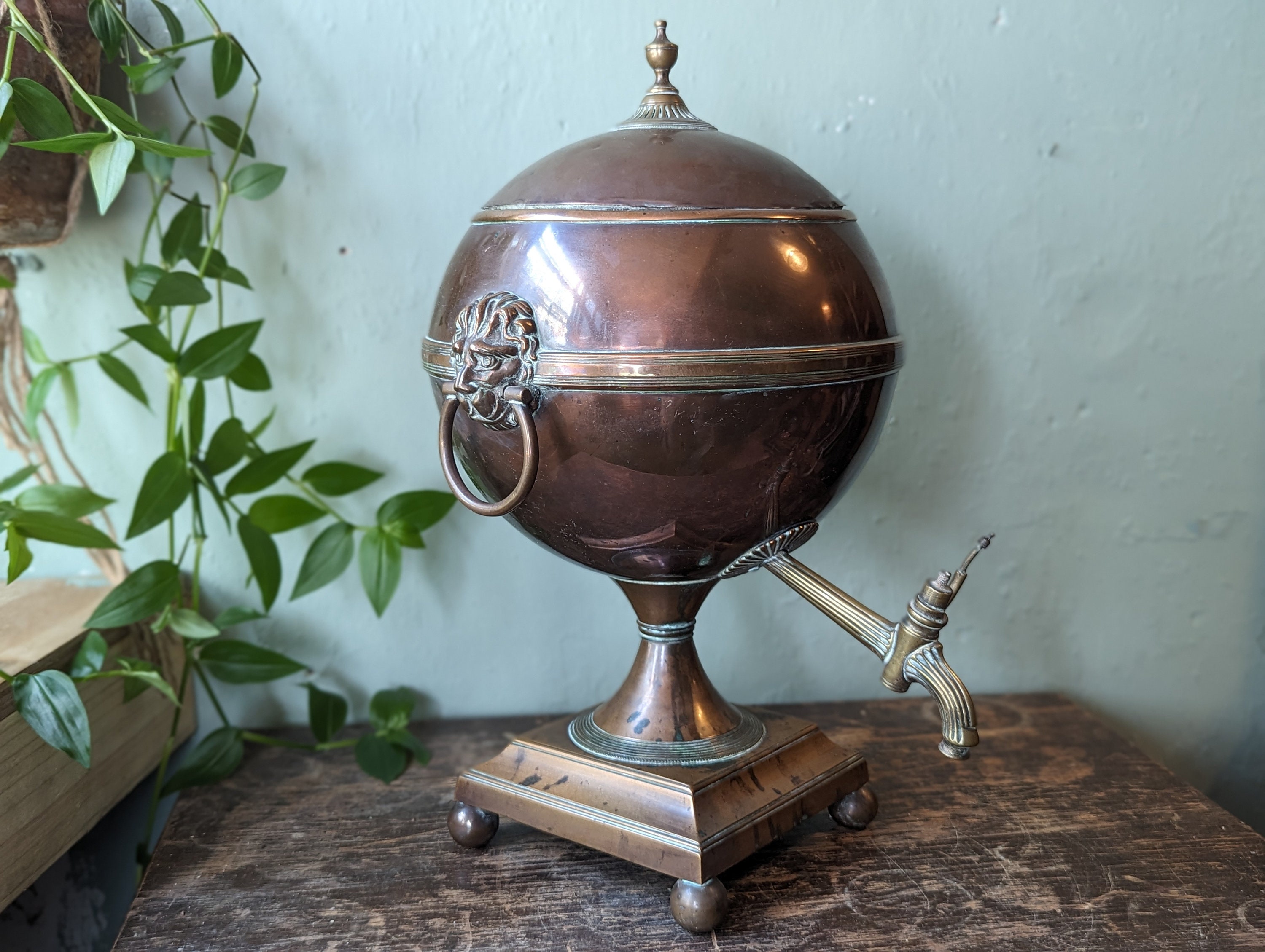 Large Brass Tea Urn Samovar, CE0814 - Ruby Lane