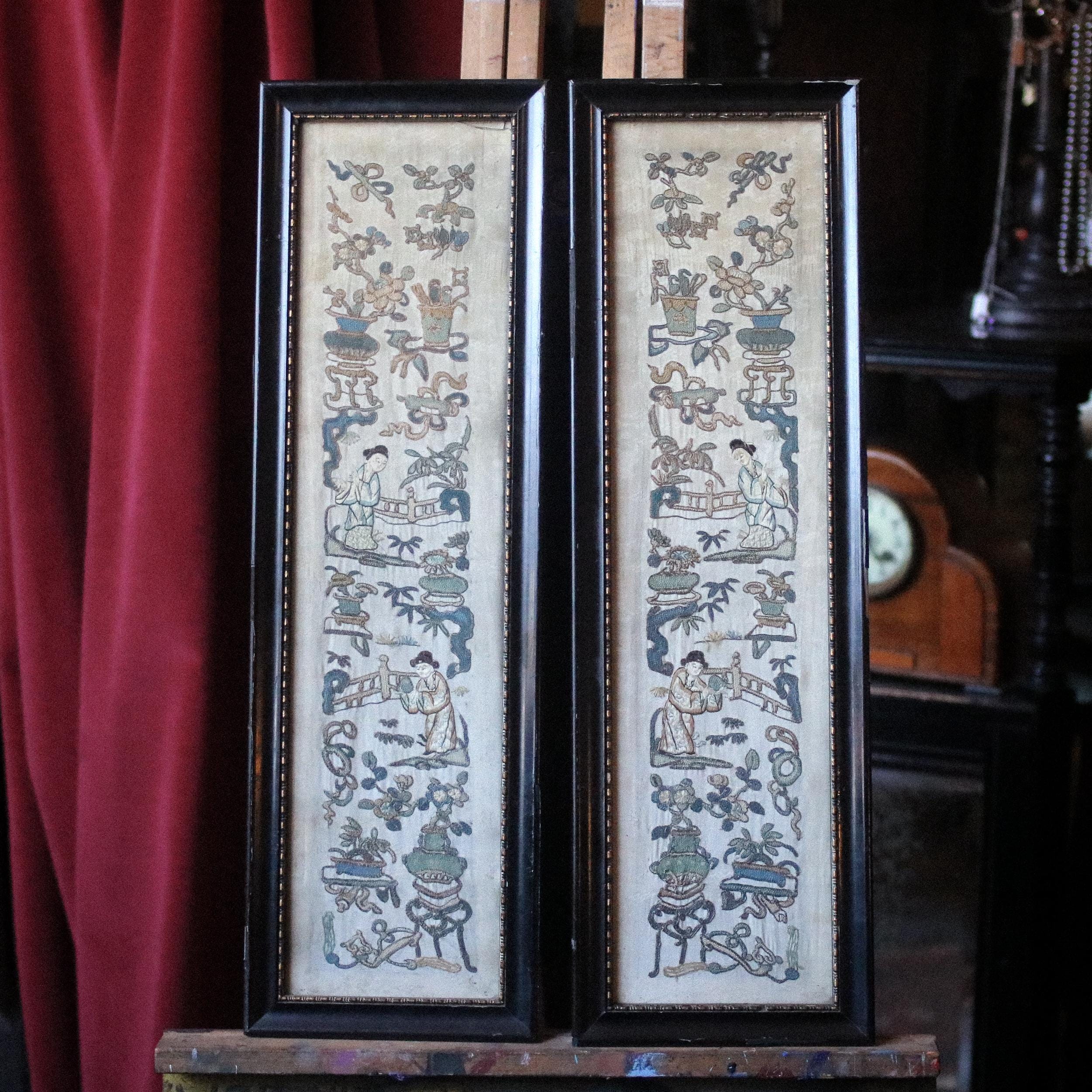 Antique Chinese Silk Embroidery - Etsy