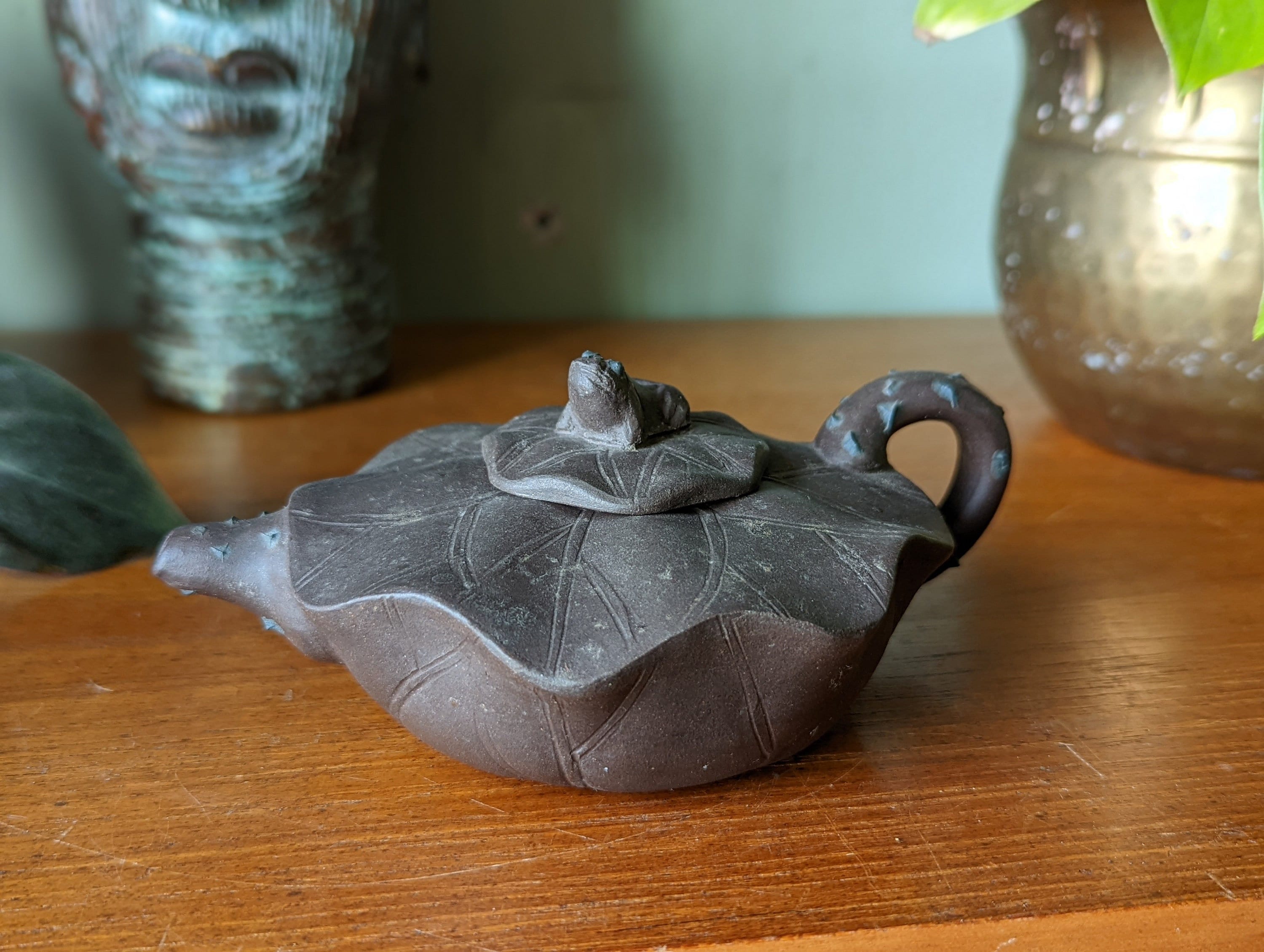 Théière Ibuki Grenouille Terre Cuite Verte 13 Cm – Céramique Grès