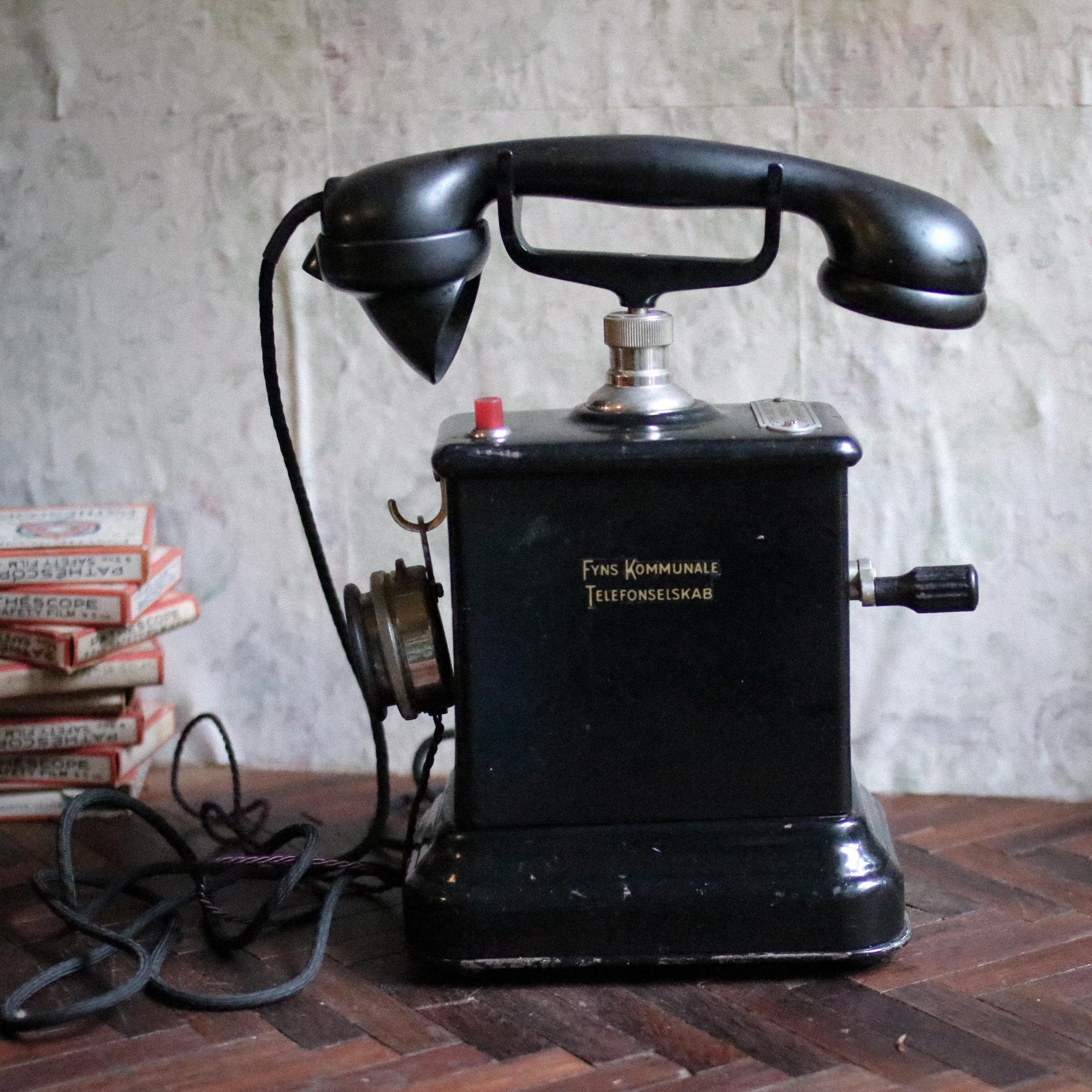 アンティーク 1900年頃 黒 Jydsk 手回し電話 - Etsy 日本