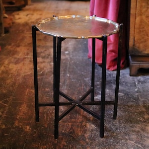 Mid Century Japanese Brass top Foldable Table