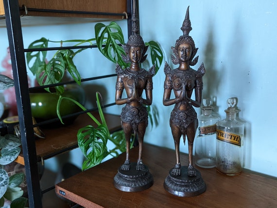 Rodet Skifte tøj Normalt Pair of Thai Bronze Kinnari / Kinnara Statues - Etsy