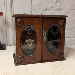 Early 20th.C Arts & Crafts Oak Smokers Cabinet