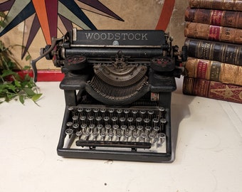 Antique Woodstock Industrial Typewriter - Steampunk Decor
