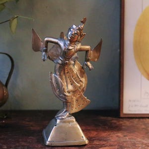 Antike C.1910 Messing Thai Thephanom Statue