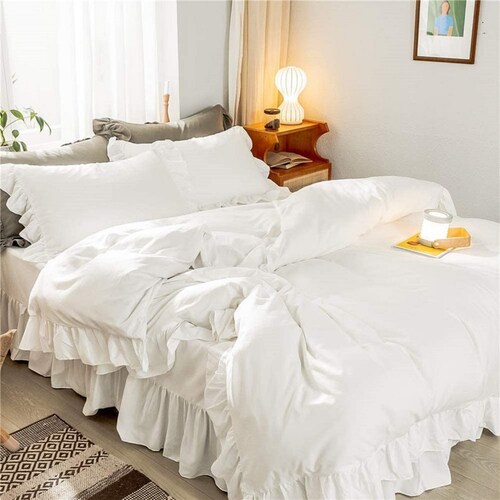 Ruffled Cotton Duvet Cover Stonewashed Duvet Cover King Queen Etsy