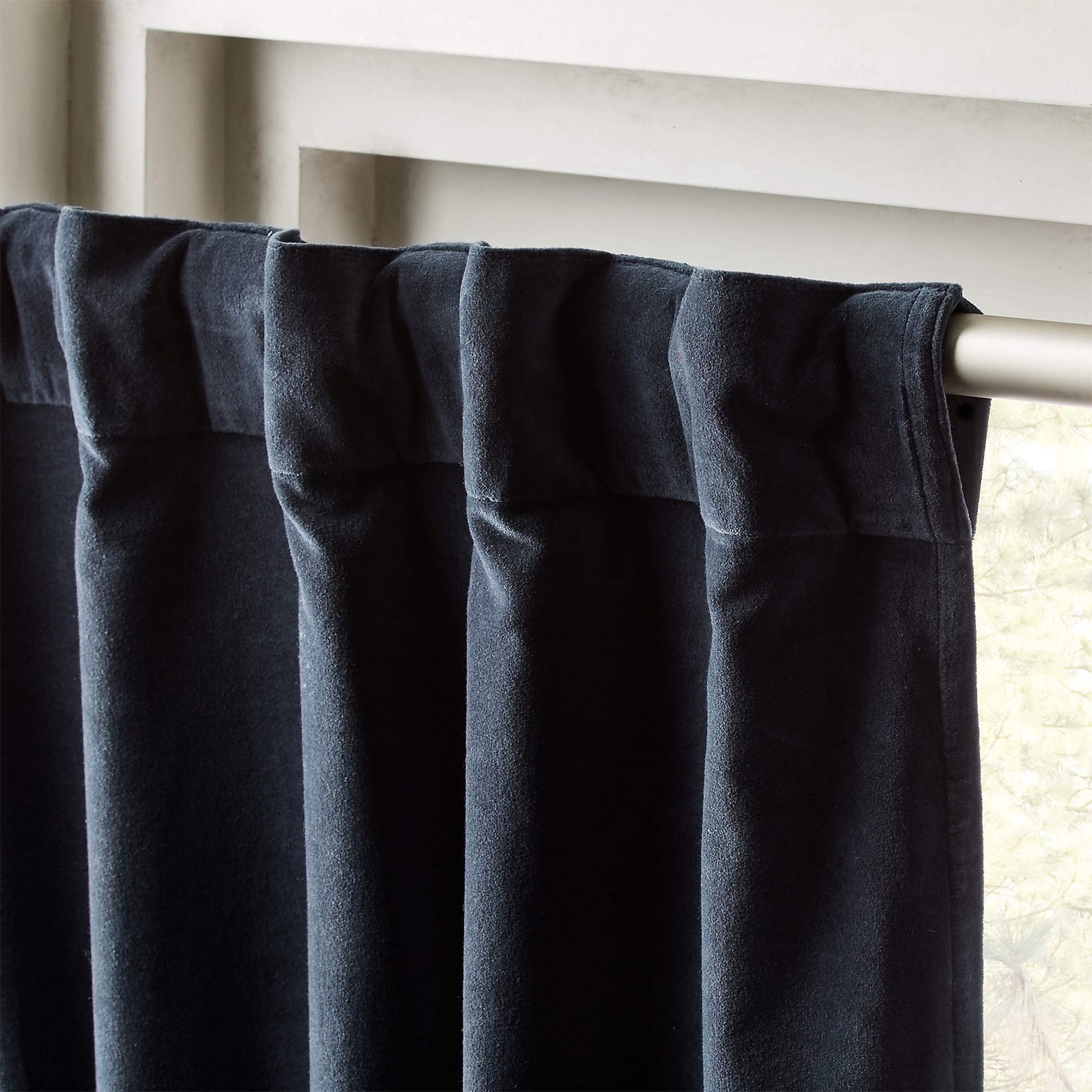 Midnight Blue Velvet Curtain Panel Handmade Boho Curtains Etsy