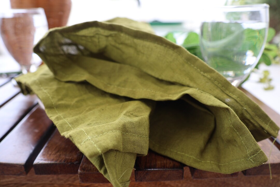 150 Pack Olive Green Napkin Cotton Napkins Kitchen Napkin Etsy