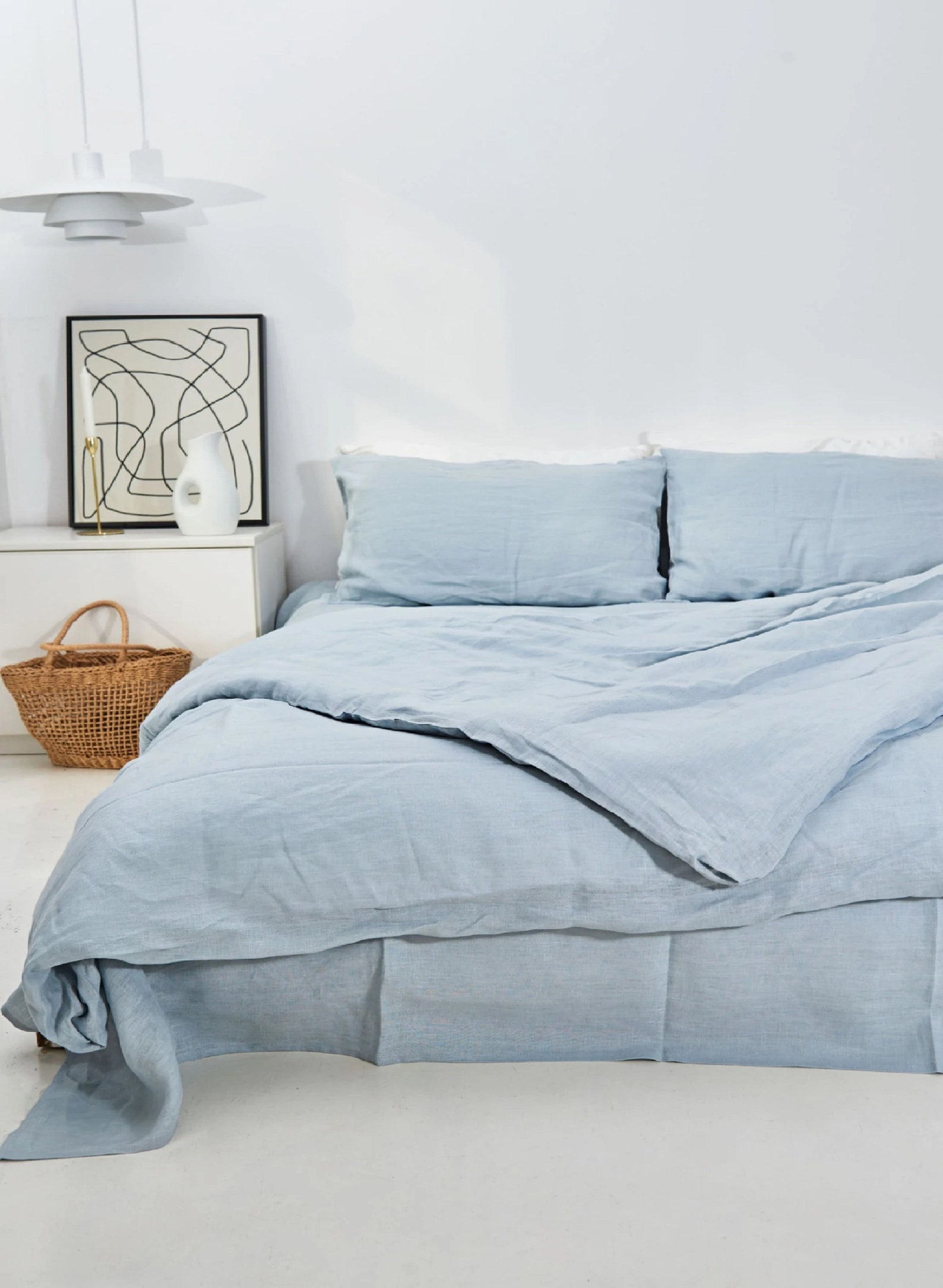 Linen Duvet Cover Sky Blue Bedding Linen Bedding Pure Linen Etsy