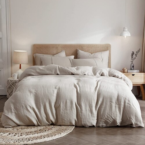 Linen Duvet Beige Color Washed Linen Duvet Cover Linen King Etsy